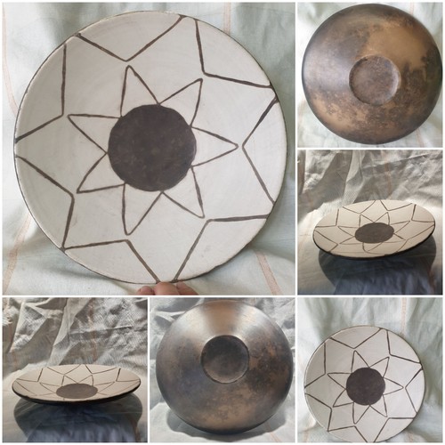 Vintage handcrafted clay plate - clay,