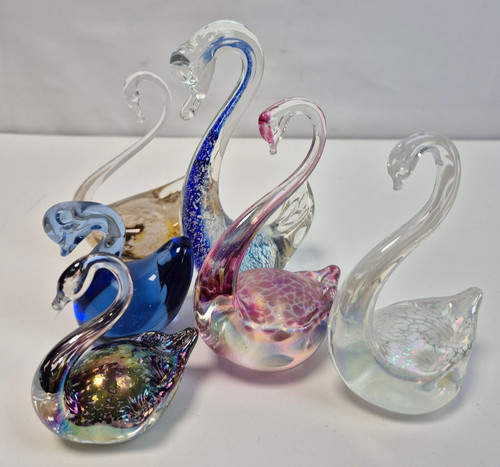Set glass swan - 6,