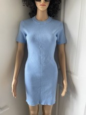 Jack Wills blue knitted rib dress, bodycon size 12/14 *bnwt* £40