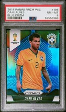 2014 Panini Prizm World Cup - Dani Alves Blue /199 Brazil Barcelona PSG - PSA 8