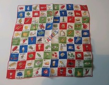 VINTAGE 1960s COLOURFUL CALORIES FINE SILK WOMEN'S HANDKERCHIEF