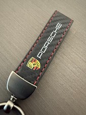 Porsche Keyring Keychain Carbon Leather  911 Boxster Macan Panarema