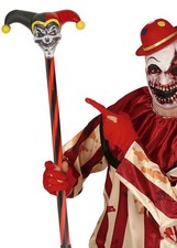Halloween Wicked Jester Harlequin Staff Sceptre