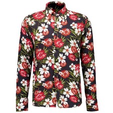 MENS MADCAP ENGLAND RETRO FLORAL RAYON SHIRT Vintage Button Down Taro MC419