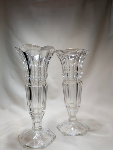 Pair art deco style fluted - art,