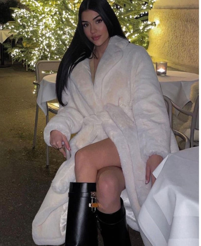 Zara belted faux fur coat - fur,