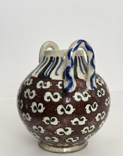 Antique 19th century İznik Turkish Pottery Vase – Twin Handles, Marked