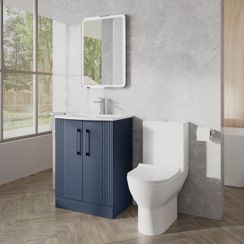 Deco curved 500mm satin - curved, blue