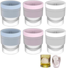6Pcs Ice Ball Mould, round Ice Cube Moulds for Drinks, Stackable Ice Balls for W