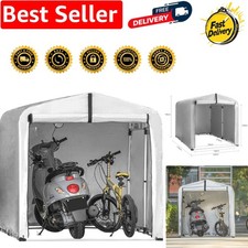 Silver Outdoor Bike Storage with Zippered Ventilation - Perfect for All Seasons