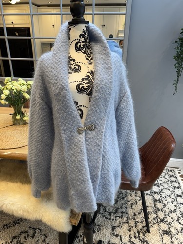 Rare blue mohair cardigan with