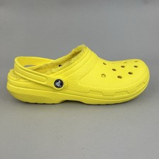 Crocs Classic Faux Fur Yellow Walking Beach Slide Outdoor Casual Shoes US11 UK10