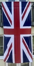 Large Union Jack Flag 9ft x4'6" Broad Arrow Brass Clips Headstick Woven Unissued