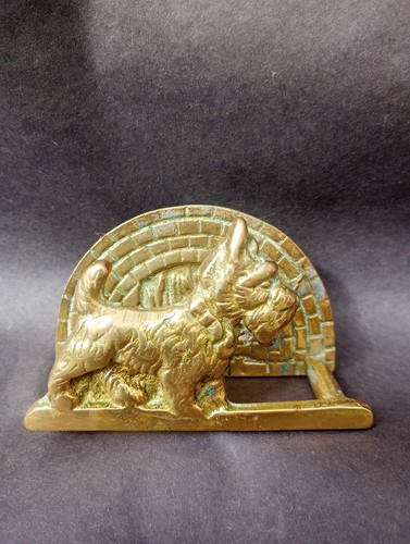Vintage solid brass scottie - solid,