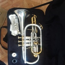 ReevesBrass Collegiate Bb Cornet In Silver With Gold Trim