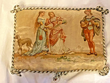 ANTIQUE VICTORIAN LARGE NEEDLE CASE SILK SIGNED 18 X 13 X 3CM NEEDS SOME TLC