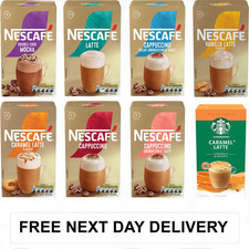 Nescafe & Starbucks Frothy Instant Coffee Sachets / Sticks Case of 6 boxes