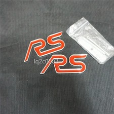 Red Silver Chrome RS Metal Grille Emblem + Decal Badge Sticker 3D Motors Utility