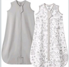 Mosebears Baby Sleeping Bag 2 Pack, 0.5 Tog Baby Sleep Sack, Size S [0-6 Months]