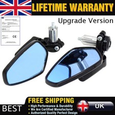 MOTORCYCLE HANDLE BAR END MIRRORS CNC ALUMINUM UNIVERSAL CAFE RACER MOTORBIKE !