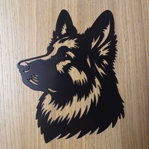 Steel dog head wall - art, 2mm
