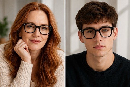 Oversized black square glasses - square,
