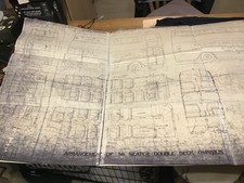 Large london transport bus technical drawing blue print