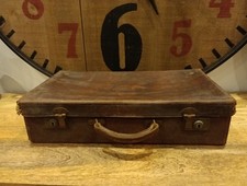 Small Brown Vintage Leather Suitcase