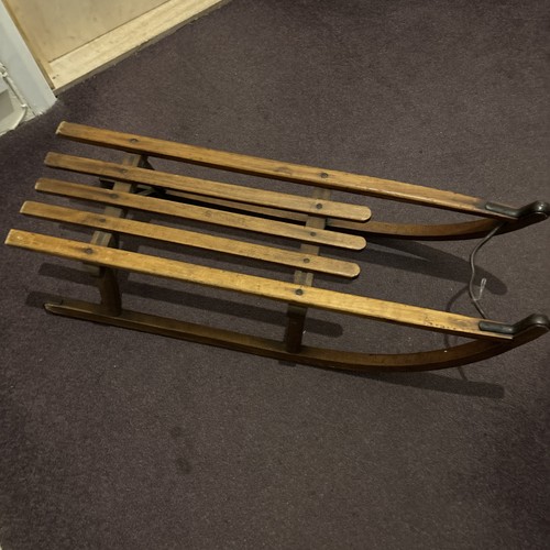 Vintage davos wooden sledge - davos,