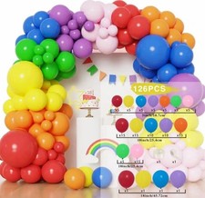 126PCS Rainbow Balloon Garland