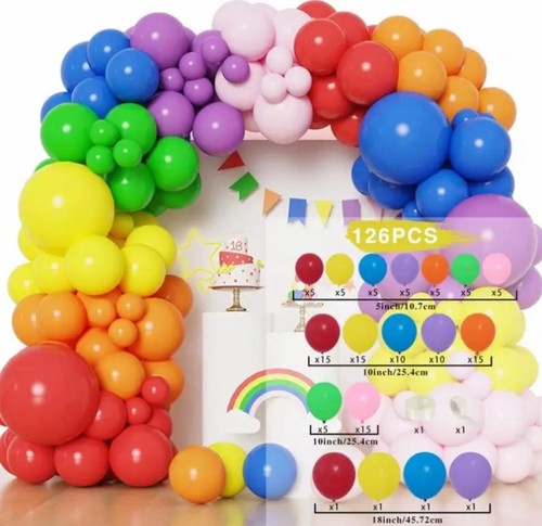 126pcs rainbow balloon garland - 126pcs,