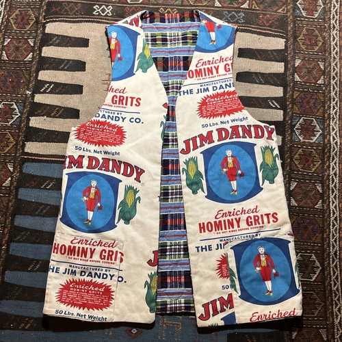 Rare feedsack fabric vest - rare,
