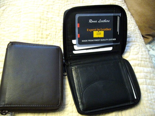 Leather wallets zipper around - zipper,