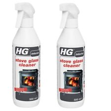 2 x HG Stove Glass Cleaner Spray 500ml Removes Stoves Woodburner Hearth Soot Tar