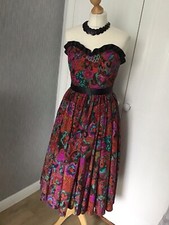 Hand Made Size 8 Knee Length Boned Strapless Full Dress With Full Net Underskirt