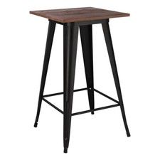 Breakfast Bar Tall Table Wooden Top Metal High Legs Cafe Bistro Industrial Tolix