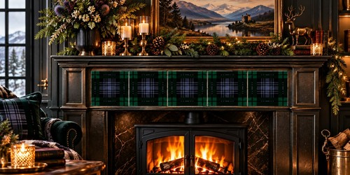 Highland midnight tartan - midnight,