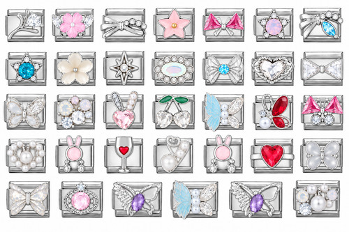 Zircon italian charms fits - zircon,