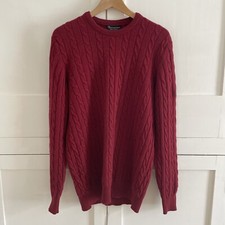 Hawick 100% Lambswool Knitwear Jumper - Men’s Medium Claret Made In Scotland