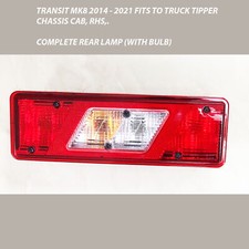 Fits Ford Transit / Tipper Rear Tail Light - Driver Side 2016 to 2021 - Non-LED