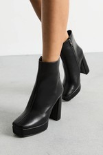Faith Black Ankle Boots Womens