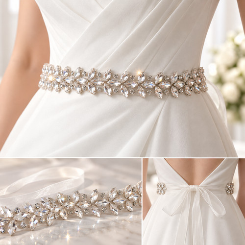 Bridal crystal belt wedding - crystal,