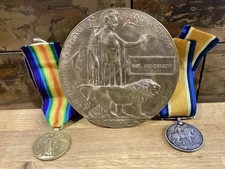 WW1 Death Plaque And Medals
