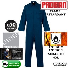 WELDING COVERALL,S-4XL,OVERALL,FLAME RETARDANT,BLUE,PROBAN,WELD TEX,SAFEWELD,PPE