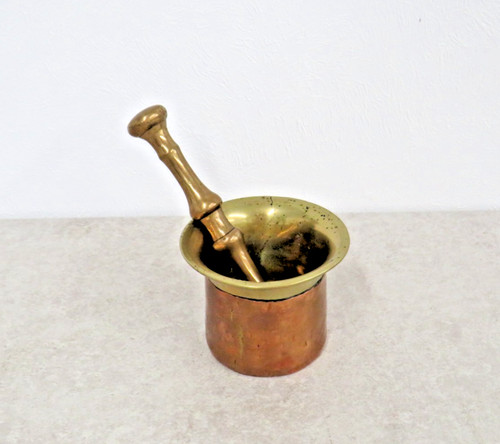 Antique vintage brass mortar - antique,