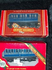 Hornby OO, 1x R212  1x R219 Caledonian Blue 4 Wheel Coaches, Used In Box’s.