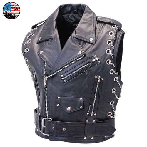 Men black real leather - real,