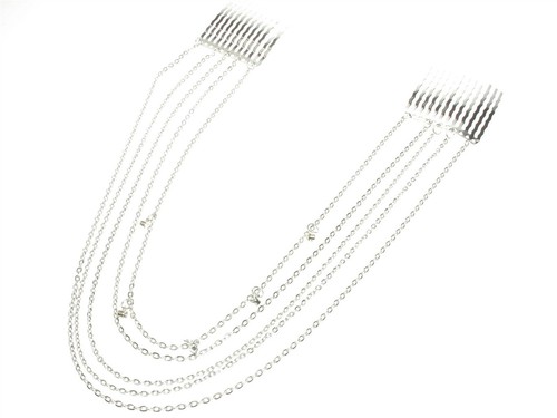 Silver crystal diamante brow - crystal,