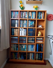 Large Media Cabinet CD DVD Storage Rack Display Shelf Unit Wooden Pigeon Holes