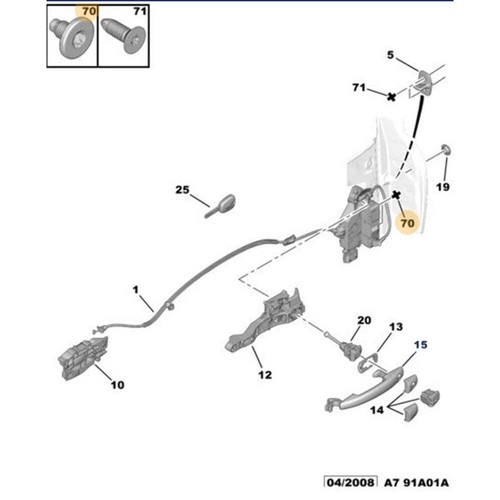 Genuine door lock screw - door,